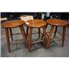 Image 3 : 3 WOOD STOOLS