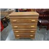 Image 1 : 4 DRAWER OAK FINISH CHEST OF DRAWERS
