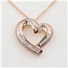 Image 2 : NEW BRASS DIAMOND HEART PENDANT WITH 18" CHAIN, 119 DIAMONDS (0.40CTS), W/A $1390.00