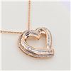 Image 3 : NEW BRASS DIAMOND HEART PENDANT WITH 18" CHAIN, 119 DIAMONDS (0.40CTS), W/A $1390.00
