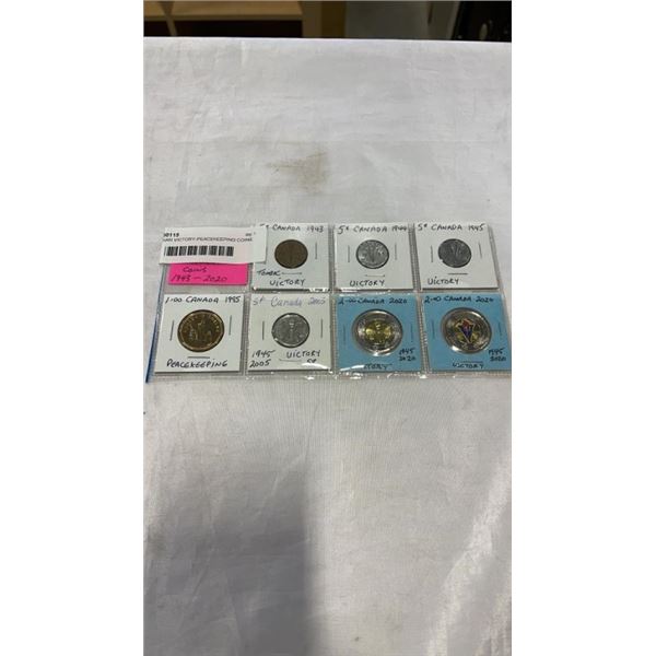 CANADIAN VICTORY-PEACEKEEPING COINS 1943-2020