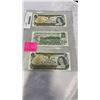 Image 1 : 3 MINT CANADIAN 1 DOLLAR BILLS 1973 LAST ISSUES