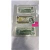 Image 2 : 3 MINT CANADIAN 1 DOLLAR BILLS 1973 LAST ISSUES
