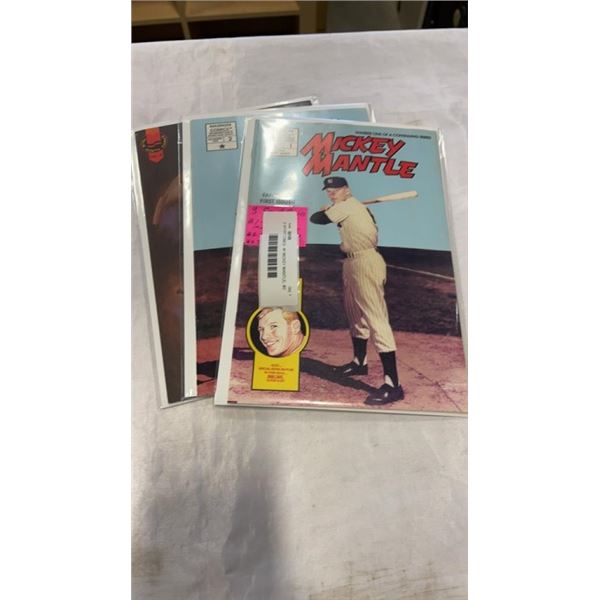 3 SPORT COMICS - #1 MICKEY MANTLE, #2 MICKEY MANTLE, #2 JACQUES PLANTE