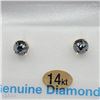 Image 1 : NEW 14KT. YELLOW GOLD 4.62MM X 4.61MM GENUINE BLACK DIAMOND STUD EARRINGS, 1.05CTS OF DIAMOND, RETAI