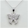 Image 1 : NEW STERLING SILVER DIAMOND BUTTERFLY PENDANT WITH STERLING CHAIN, 0.02CTS, W/A $855.00,