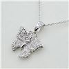 Image 3 : NEW STERLING SILVER DIAMOND BUTTERFLY PENDANT WITH STERLING CHAIN, 0.02CTS, W/A $855.00,