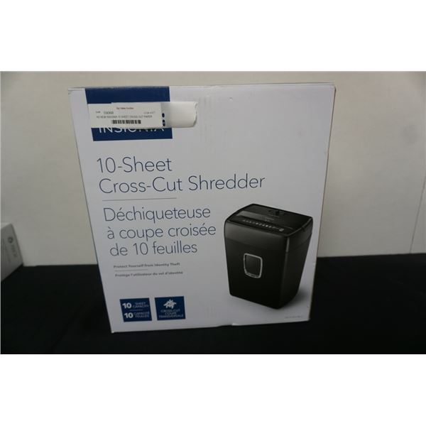 AS NEW INSIGNIA 10 SHEET CROSS CUT PAPER SHREDDER