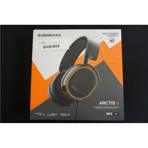 STEEL SERIES ARCTIS 5 GAMING HEADSET - TESTED WORKING, RETAIL $124.99