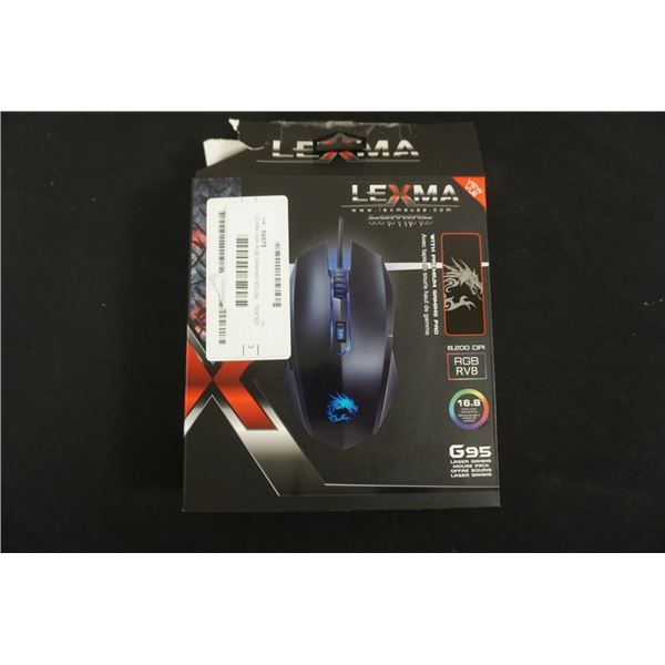 LEXMA G95 RGB GAMING MOUSE - TESTED WORKING, RETAIL $49.95