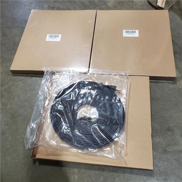 3 New Cat 8 Ethernet Cable 25 ft Braided Shielded, 26AWG Lastest 40Gbps 2000Mhz , Heavy Duty High Sp