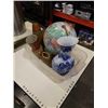 Image 1 : MACLEANS WORLD GLOBE AND EASTERN VASE WITH WOOD VASES