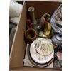 Image 2 : 3 VASES, METAL SHIP FIGURE ON STONE BASE, WOOD TIKI MUG, CERAMIC DUCK FIGURE AND COLLECTOR PLATES