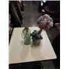 Image 1 : 18" ARTIFICIAL BOUQUET WITH CERAMIC BASE AND ARTIFICIAL FLOWER IN MILK BOTTLE