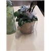 Image 3 : 18" ARTIFICIAL BOUQUET WITH CERAMIC BASE AND ARTIFICIAL FLOWER IN MILK BOTTLE