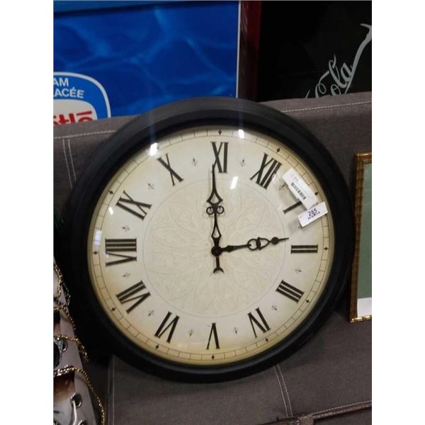 VINTAGE DOME GLASS 24" WALL CLOCK