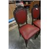 Image 2 : 2 CARVED STUDDED LEATHER DINING CHAIRS
