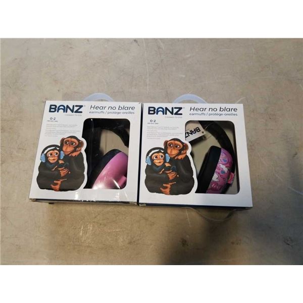 2 PAIRS BABY BANZ EARMUFFS 0 - 2 YEARS - RETAIL $79.98