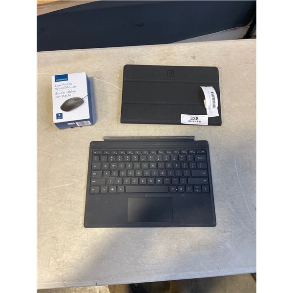 SAMSUNG TABLET KEYBOARD, TABLET CASE, AND WIRED MOUSE