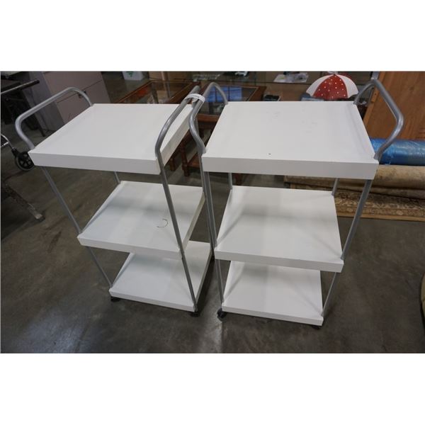 TWO 3 TIER ROLLING STANDS