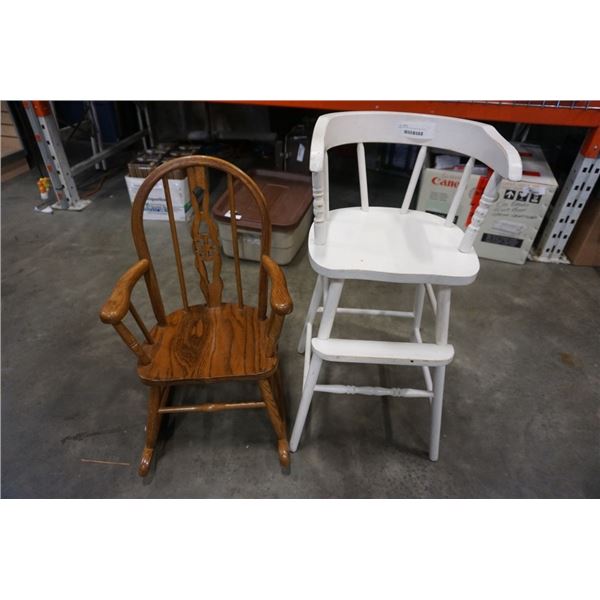 KIDS ROCKING CHAIR AND KIDS STOOL