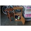 Image 5 : ENDTABLE SIDE TABLE AND ORGANIZER WITH CONTENTS