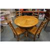 Image 1 : OAK DINING TABLE WITH 4 PINE CHAIRS