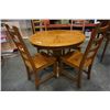 Image 2 : OAK DINING TABLE WITH 4 PINE CHAIRS