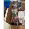 Image 2 : BOX OF CHRISTMAS BALL ORNAMENTS, CANDLE HOLDERS AND CHRISTMAS DECOR