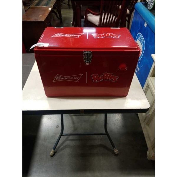 BUDWEISER RUFFLES METAL COOLER