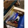 Image 2 : BOX OF MISC ITEMS - CLOCK RADIO, PRACTICE GOLF BALLS, PENS, ETC