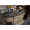 Image 2 : ORNATE BOWED GLASS STONE TOP SERVER