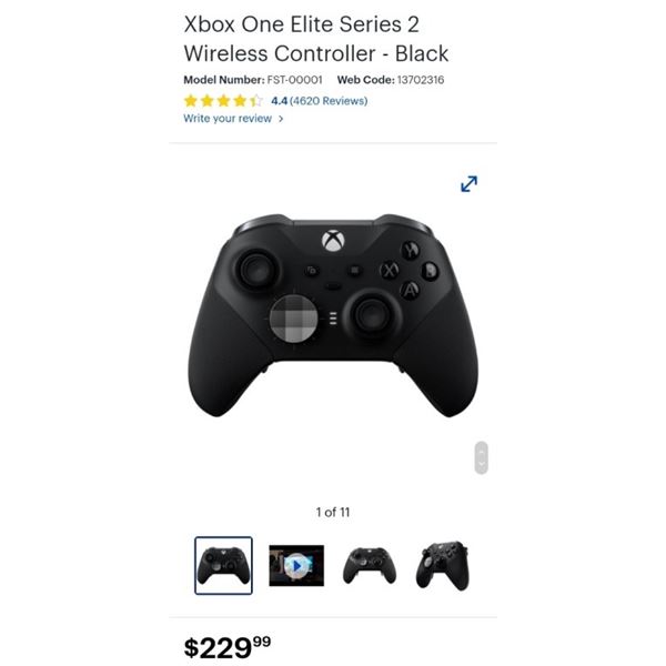 Xbox One Elite Series 2 Wireless Controller - Black - Retail $229.99