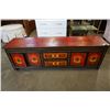 Image 1 : HAND PAINTED LOW SIDEBOARD - 20 INCHES TALL 65 INCHES LONG