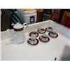 Image 1 : KOPIN TARTAN DEMI TASSE COFFE SET - COFFEE POT, 6 CUPS AND SAUCERS