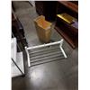 Image 1 : METAL WALL MOUNT COAT RACK WITH SHELF AND 2 WOOD BINS