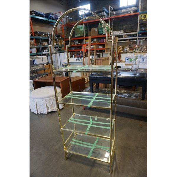 BRASS AND GLASS SHELF