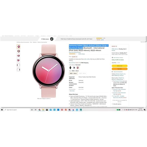 Samsung Galaxy Watch Active2 (Silicon Strap + Aluminum Bezel) Tested and Working Retail $260