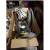Image 3 : 2 BOXES OF VINTAGE COLLECTABLES, COLONIAL STYLE ELECTRIFIED LAMP, BED WARMER