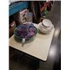 Image 1 : LARGE FRUIT BOWL, JUGS AND CUPS WITH PORCELAIN 5 BOWL SET