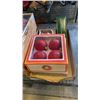 Image 2 : LOT OF TREE SKIRTS, DECORATIVE STOCKINGS AND 4 BOXES OF ORNAMENTS