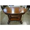 Image 1 : ANTIQUE OVAL 1 DRAWER PAWFOOT TABLE