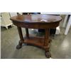 Image 2 : ANTIQUE OVAL 1 DRAWER PAWFOOT TABLE