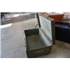 Image 8 : VINTAGE STEAMER TRUNK AND GLASS VASE WITH GLASS ROCK