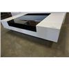 Image 2 : MODERN BLACK AND WHITE GLASSTOP COFFEE TABLE