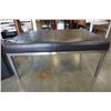 Image 2 : BLACK LEATHER LOOK STORAGE OTTOMAN WITH 2 REVERSIBLE LIDS AND LEATHER LOOK BENCH