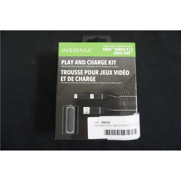 INSIGNIA PLAY AND CHARGE KIT FOR XBOX ONE AND SERIES X/S - TESTED WORKING, RETAIL $29.99