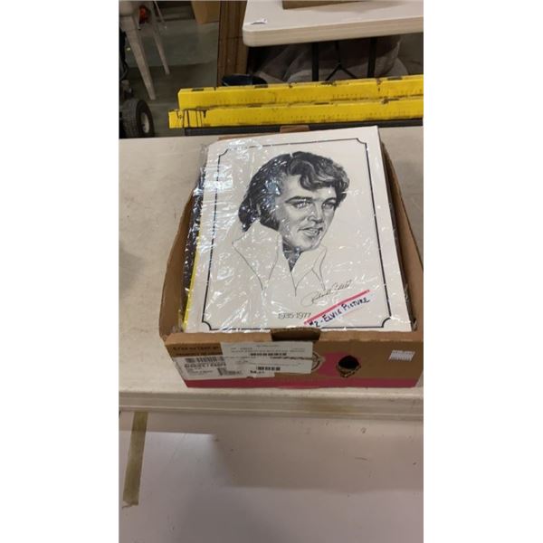 INLAYED JEWELRY BOX WITH VINTAGE  WEATHER GUAGE AND ELVIS PRINT