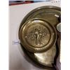 Image 3 : BRASS DECORATIVE PLATTERS, METAL HORSE FIGURE AND BAROMETER