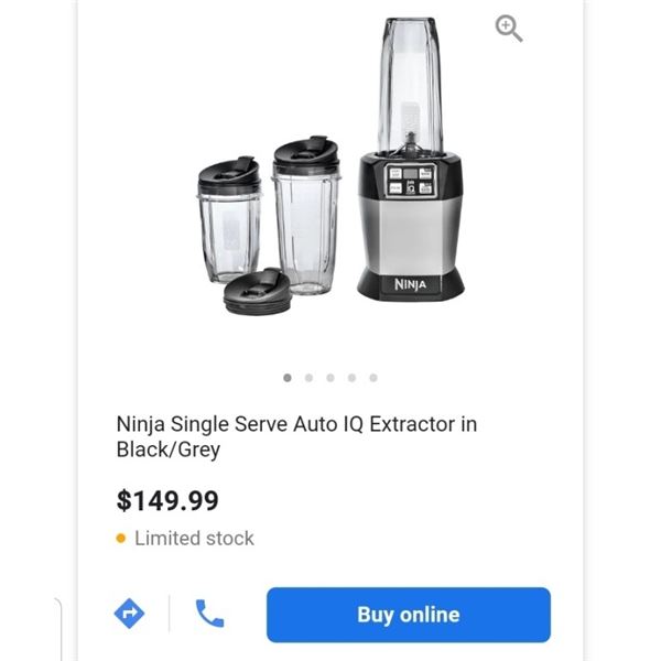 Ninja Nutri Ninja Auto-iQ Single Serve 1000 Watt Stand Blender with Blending Cups - Working, Retail 